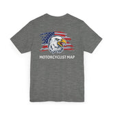 Motorcyclist Map American Since 1776 Vintage Soft Crew Neck TShirt (2-sided print)